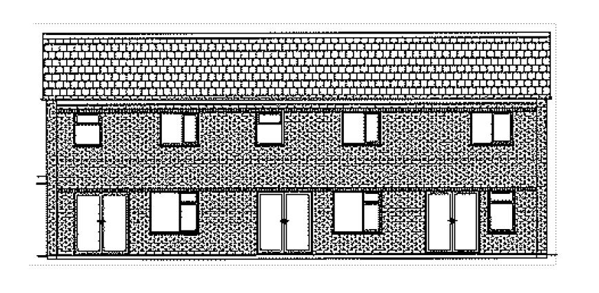 Lot: 46 - GARAGE SITE WITH PLANNING FOR THREE DWELLINGS - Proposed rear elevation